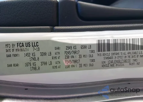 2020 Jeep Grand Cherokee Laredo E 4X2 from USA, damaged, VIN 1C4RJEAG6LC106131